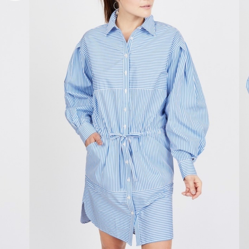 Juicy Couture Striped Boyfriend Shirt Dress